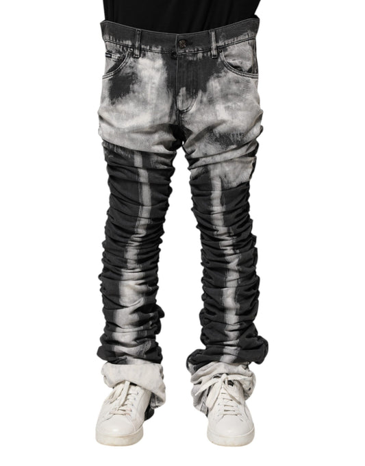 Dolce & Gabbana Black Tie Dye Straight Denim Jeans by Dolce & Gabbana