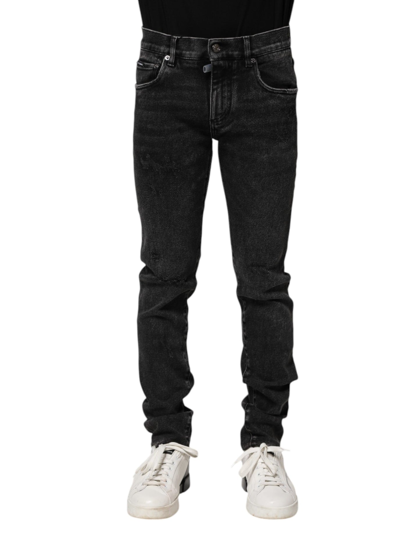 Dolce & Gabbana Black Cotton Skinny Men Denim Jeans by Dolce & Gabbana