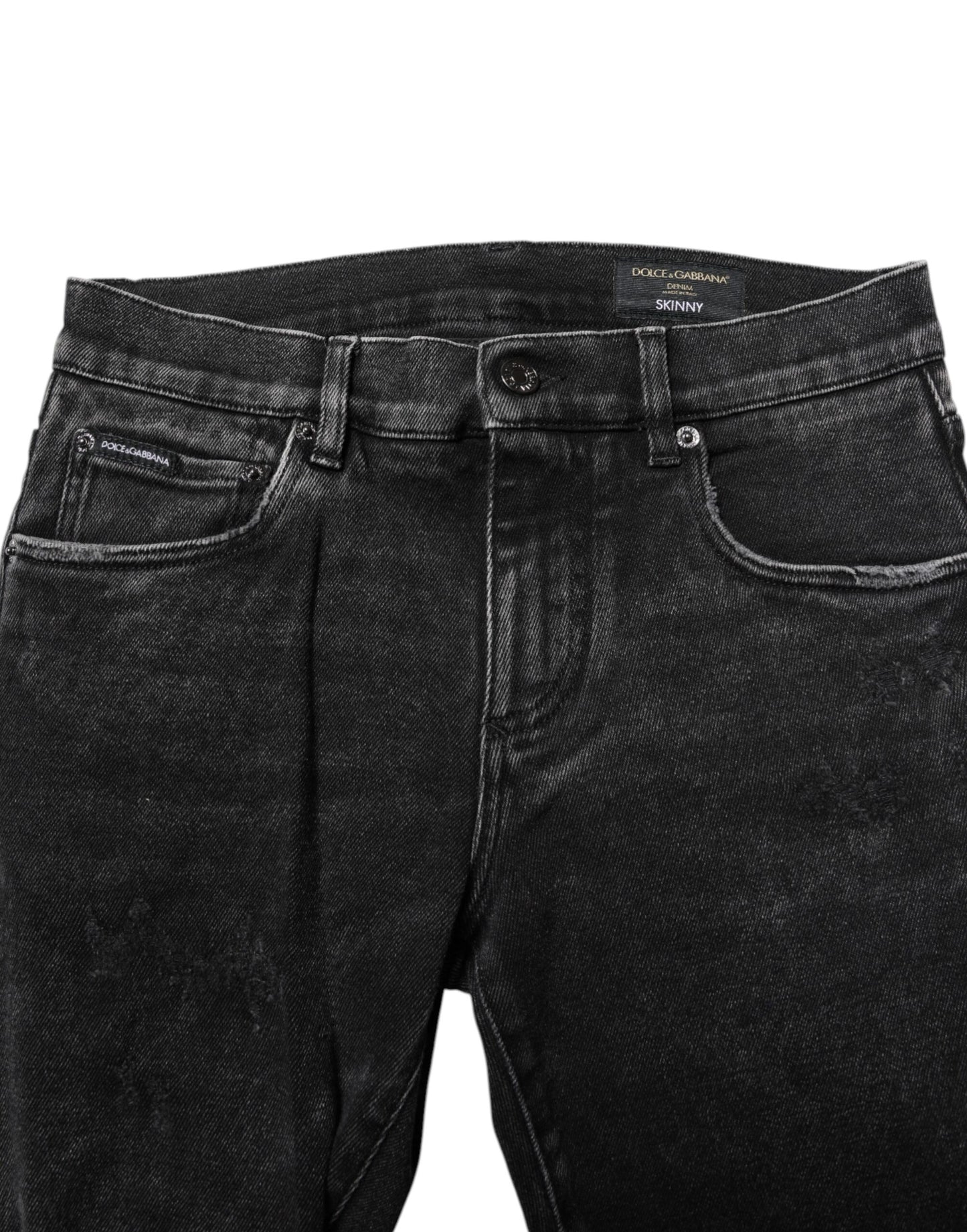 Dolce & Gabbana Black Cotton Skinny Men Denim Jeans by Dolce & Gabbana