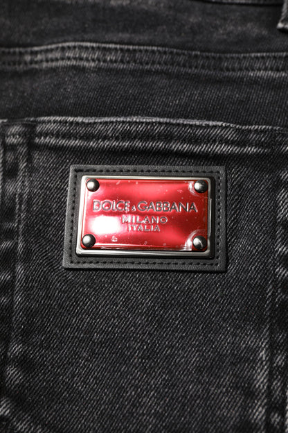 Dolce & Gabbana Black Cotton Skinny Men Denim Jeans by Dolce & Gabbana