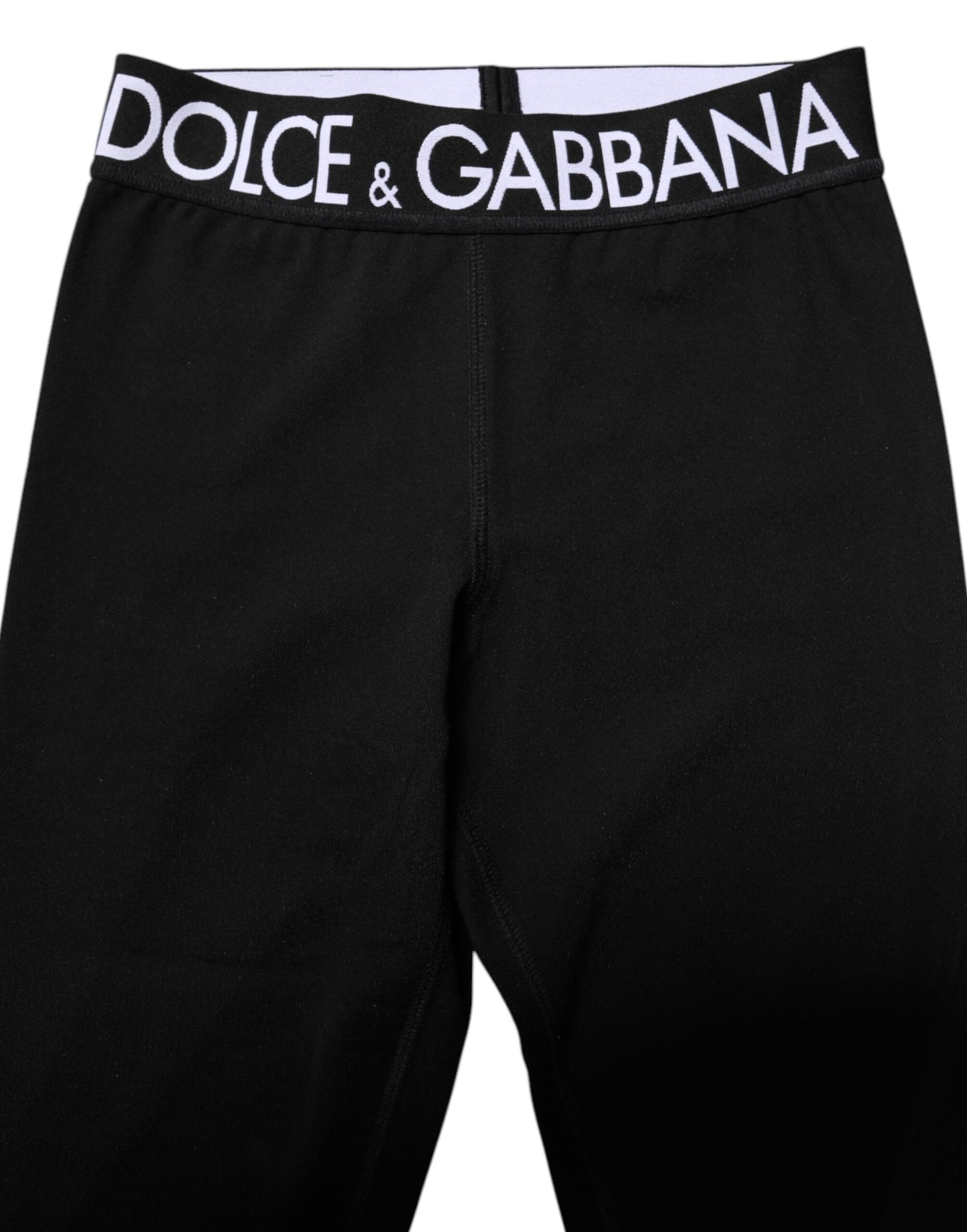 Dolce &amp; Gabbana Black Silver Nylon Skinny Men Leggings Pants