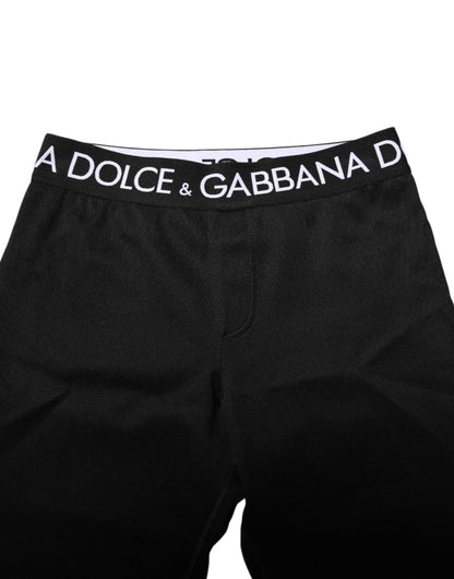 Dolce &amp; Gabbana Black Nylon Skinny Men Jogger Pants