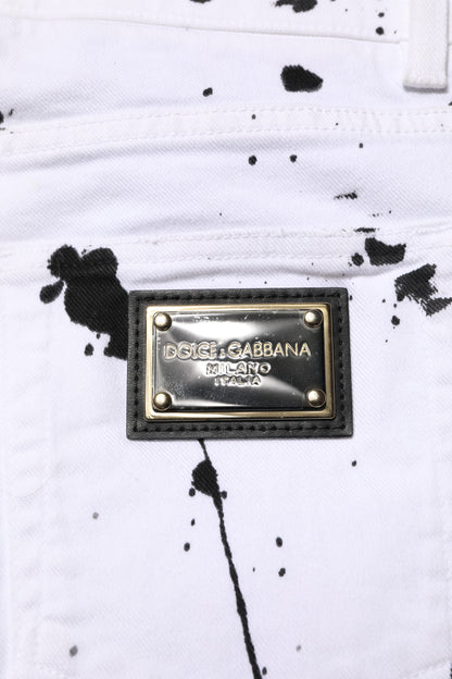 Dolce &amp; Gabbana White ColorSplash Skinny Denim Jeans