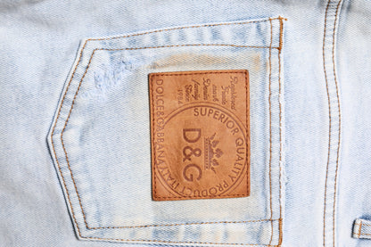 Dolce &amp; Gabbana Light Blue Tattered Skinny Denim Jeans
