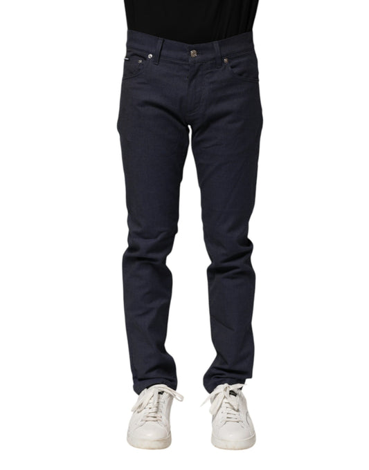 Dolce &amp; Gabbana Dark Blue Cotton Skinny Denim Jeans