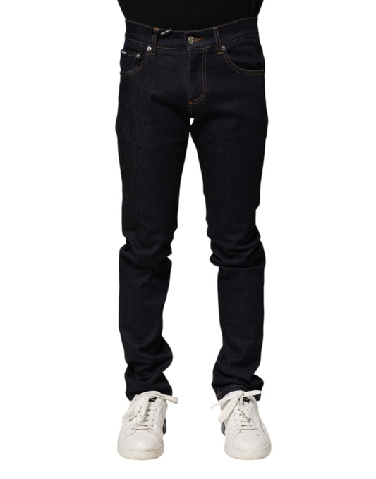 Dolce &amp; Gabbana Black Cotton Skinny Men Denim Jeans