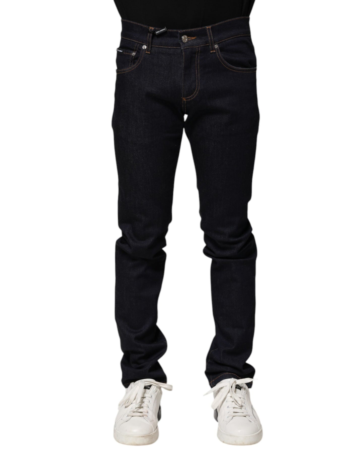 Dolce &amp; Gabbana Black Cotton Skinny Men Denim Jeans