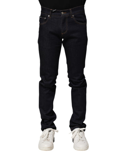 Dolce &amp; Gabbana Black Cotton Skinny Men Denim Jeans