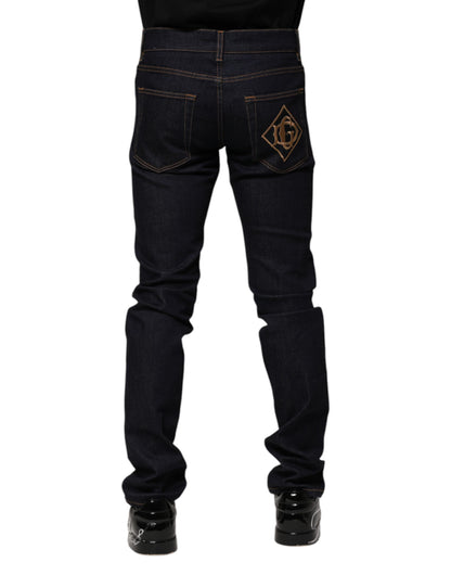 Dolce &amp; Gabbana Black Cotton Skinny Men Denim Jeans