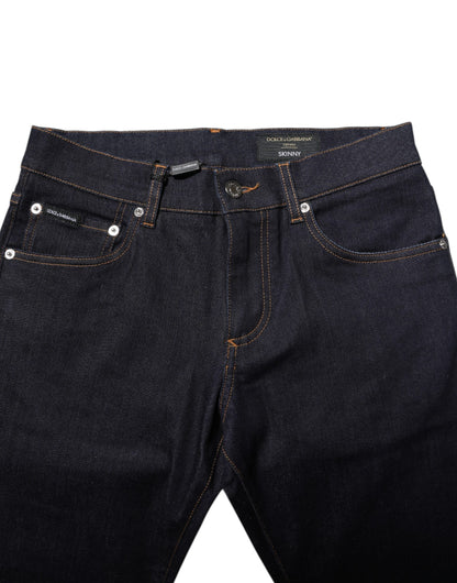 Dolce &amp; Gabbana Black Cotton Skinny Men Denim Jeans