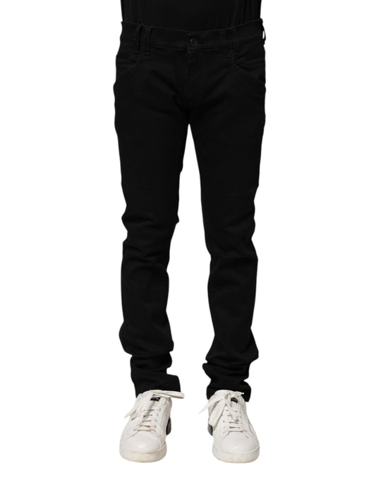 Dolce &amp; Gabbana Black Cotton Skinny Men Denim Jeans