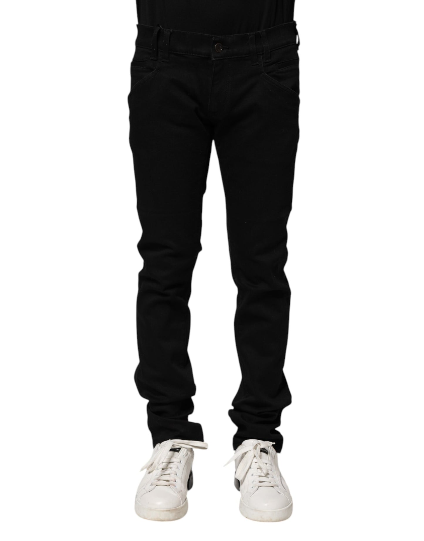 Dolce &amp; Gabbana Black Cotton Skinny Men Denim Jeans