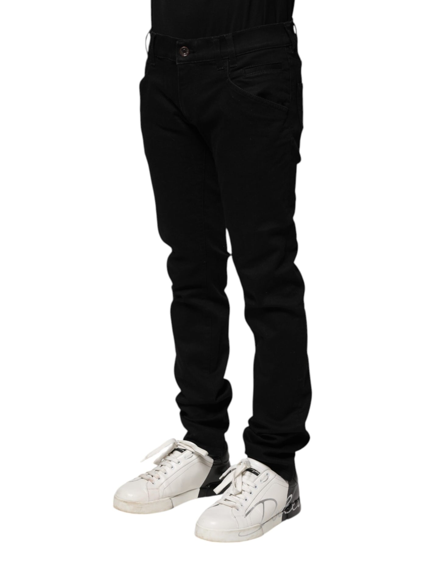 Dolce &amp; Gabbana Black Cotton Skinny Men Denim Jeans