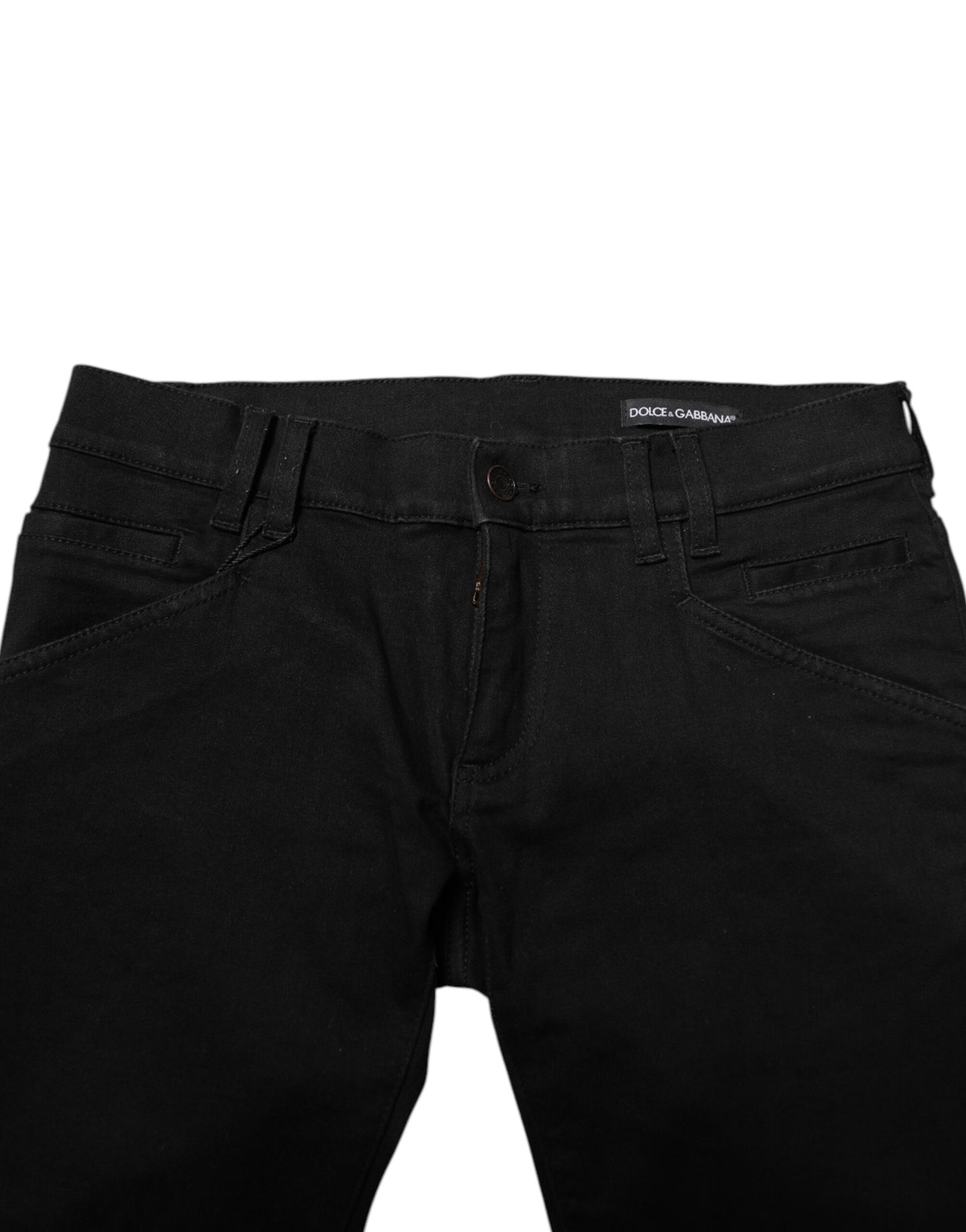 Dolce &amp; Gabbana Black Cotton Skinny Men Denim Jeans