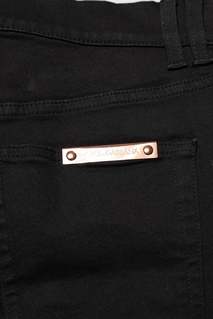 Dolce &amp; Gabbana Black Cotton Skinny Men Denim Jeans