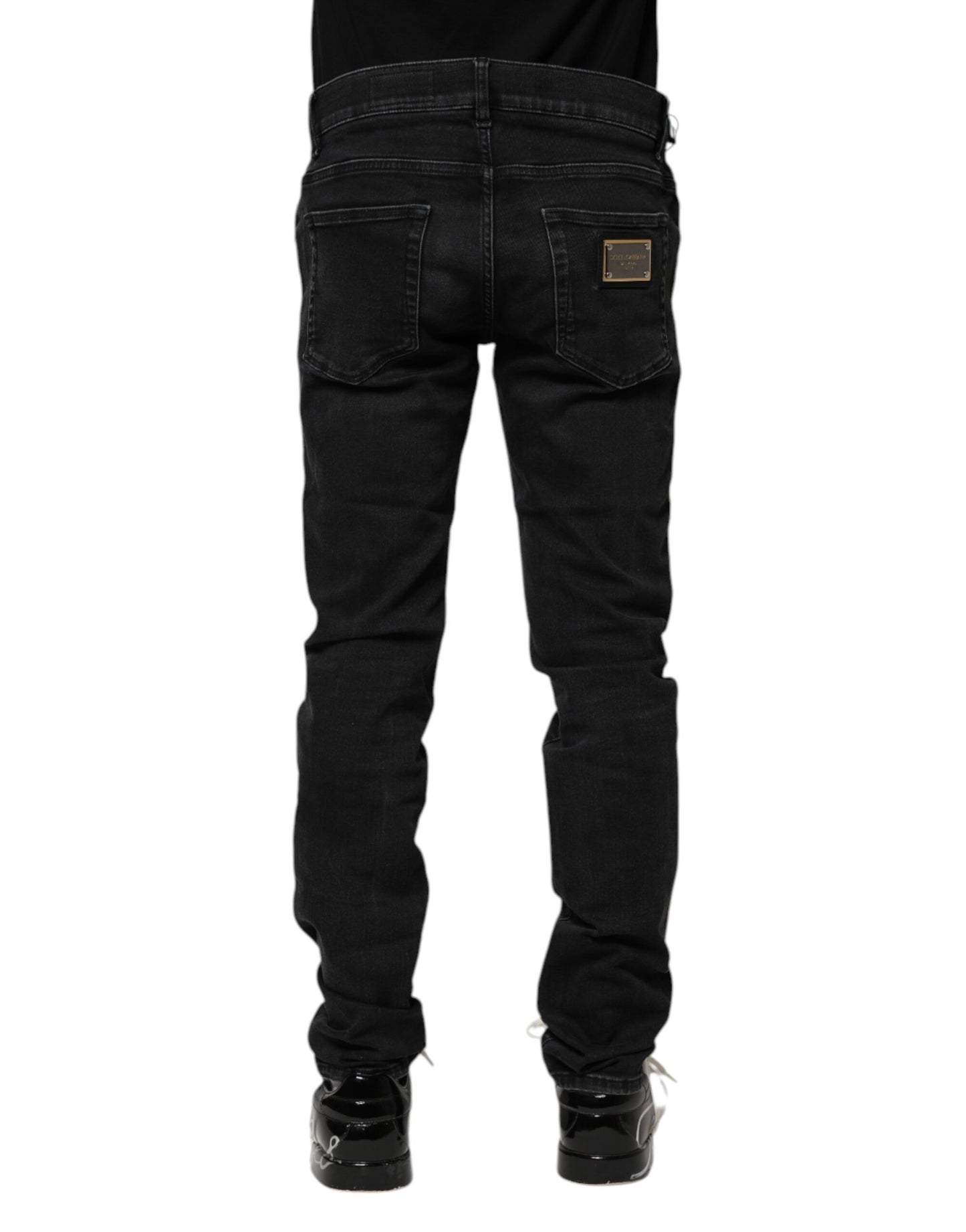 Dolce &amp; Gabbana Black Cotton Skinny Men Denim Jeans