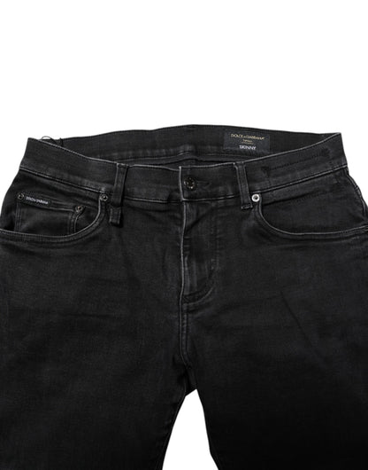 Dolce &amp; Gabbana Black Cotton Skinny Men Denim Jeans