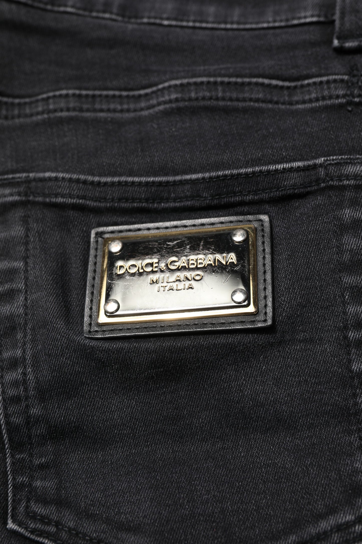 Dolce &amp; Gabbana Black Cotton Skinny Men Denim Jeans