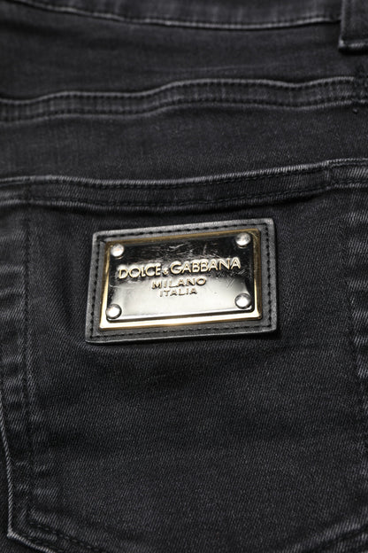 Dolce &amp; Gabbana Black Cotton Skinny Men Denim Jeans
