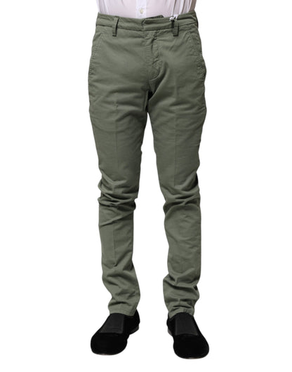 Pantalon décontracté skinny taille moyenne vert Dondup