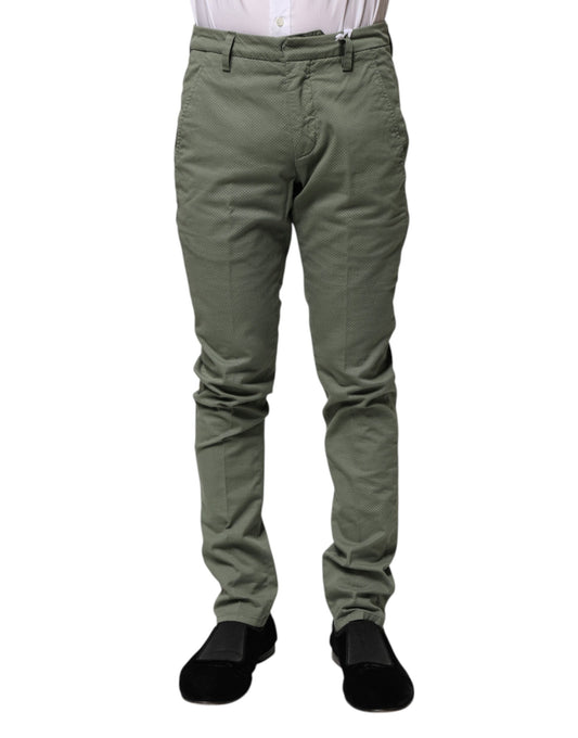 Pantalon décontracté skinny taille moyenne vert Dondup