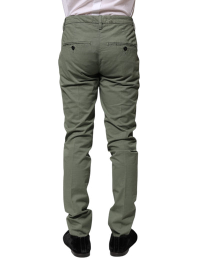 Pantalon décontracté skinny taille moyenne vert Dondup
