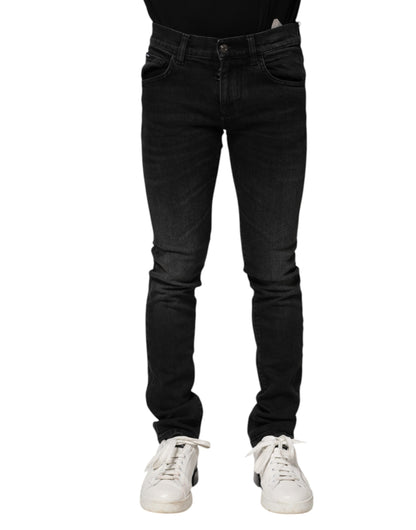 Jean skinny en coton noir Dolce &amp; Gabbana pour homme
