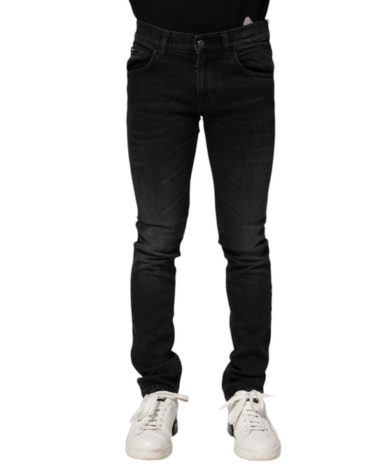 Jean skinny en coton noir Dolce &amp; Gabbana pour homme