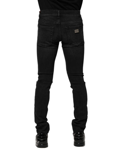 Jean skinny en coton noir Dolce &amp; Gabbana pour homme