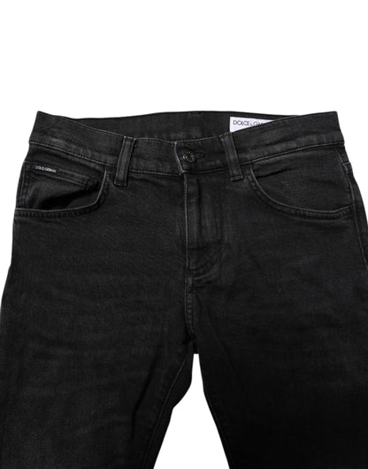 Jean skinny en coton noir Dolce &amp; Gabbana pour homme