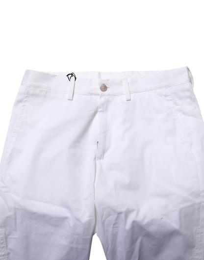 Dolce &amp; Gabbana White Cotton Stretch Men Denim Bermuda Shorts