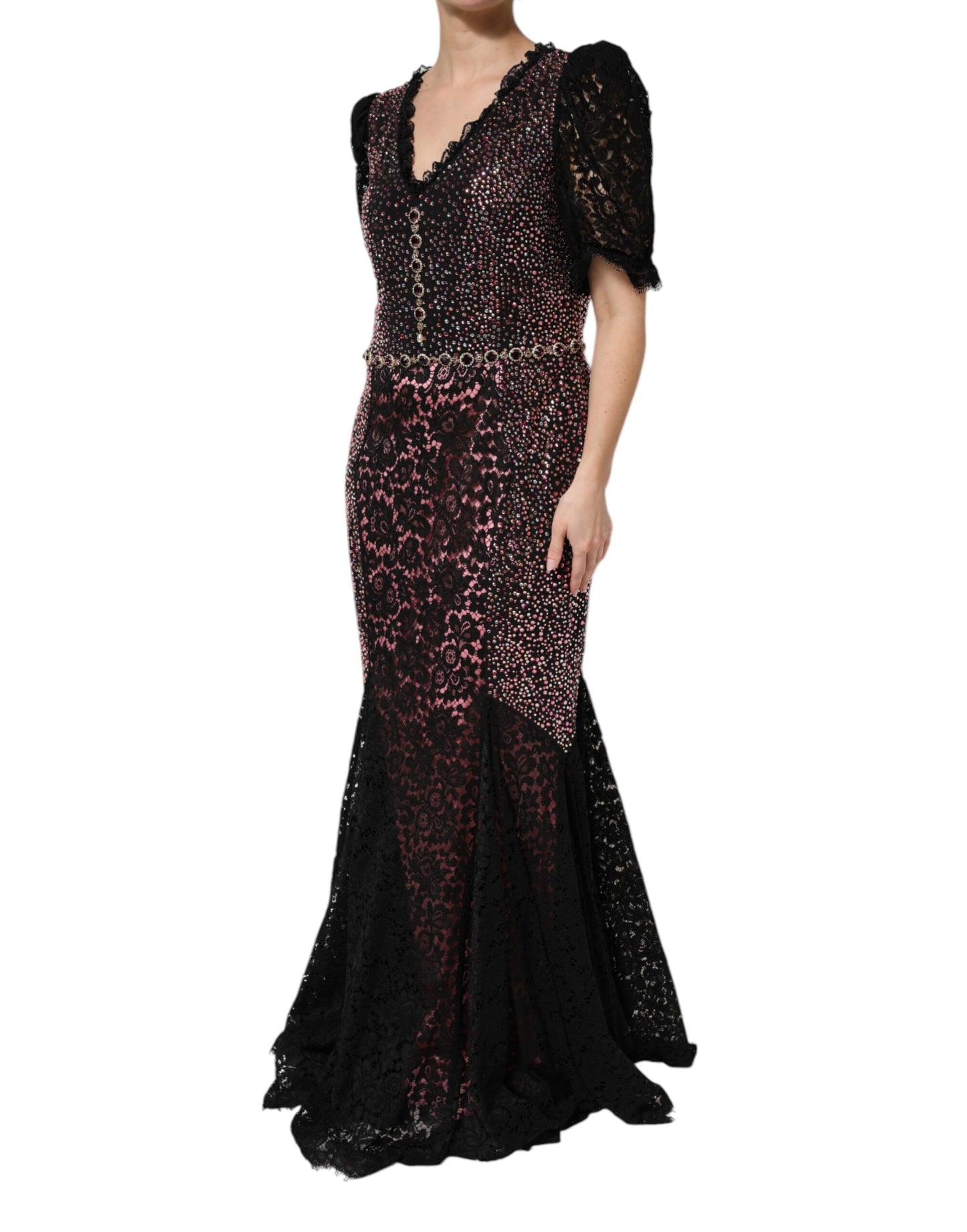 Dolce &amp; Gabbana Multicolor Embellished Mermaid Gown Dress