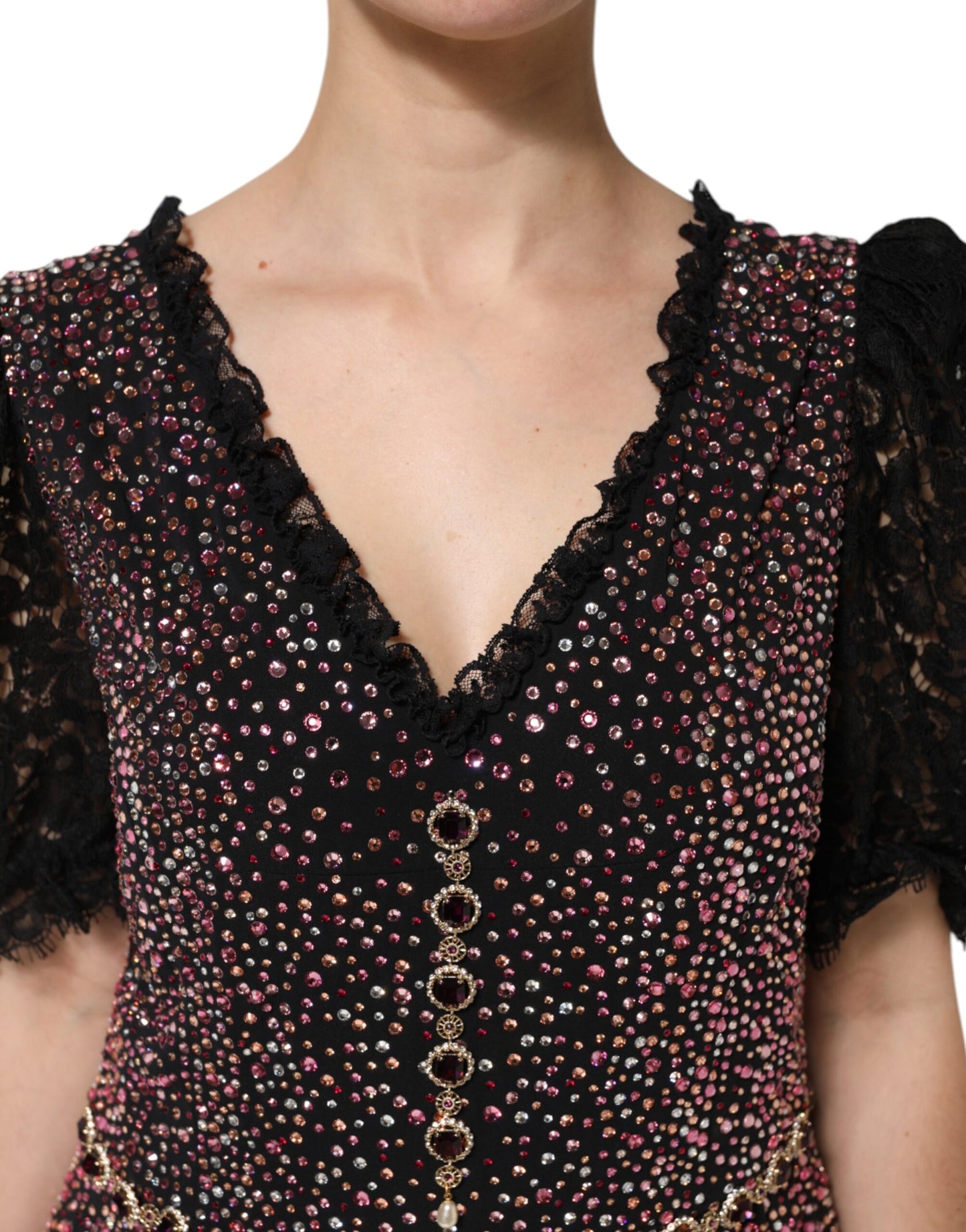 Dolce &amp; Gabbana Multicolor Embellished Mermaid Gown Dress