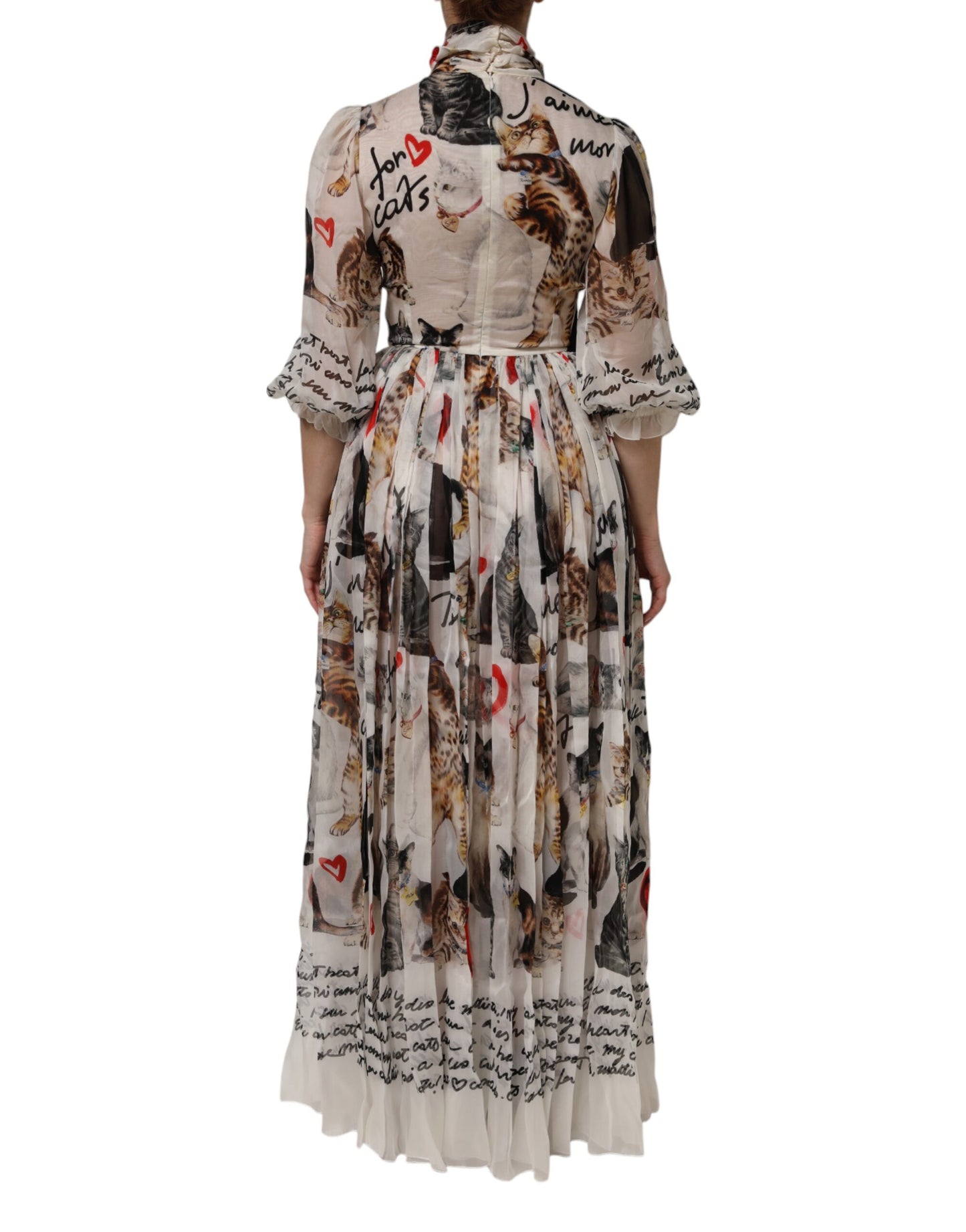 Dolce &amp; Gabbana Multicolor Animal Print Silk Ascot Maxi Dress