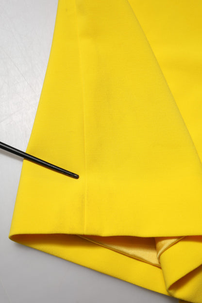 Dolce &amp; Gabbana Yellow Polyester Sleeveless Sheath Midi Dress