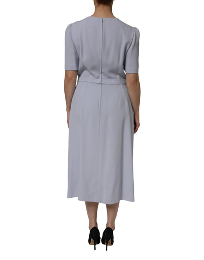 Dolce &amp; Gabbana Gray Viscose ShortSleeve Sheath Midi Dress