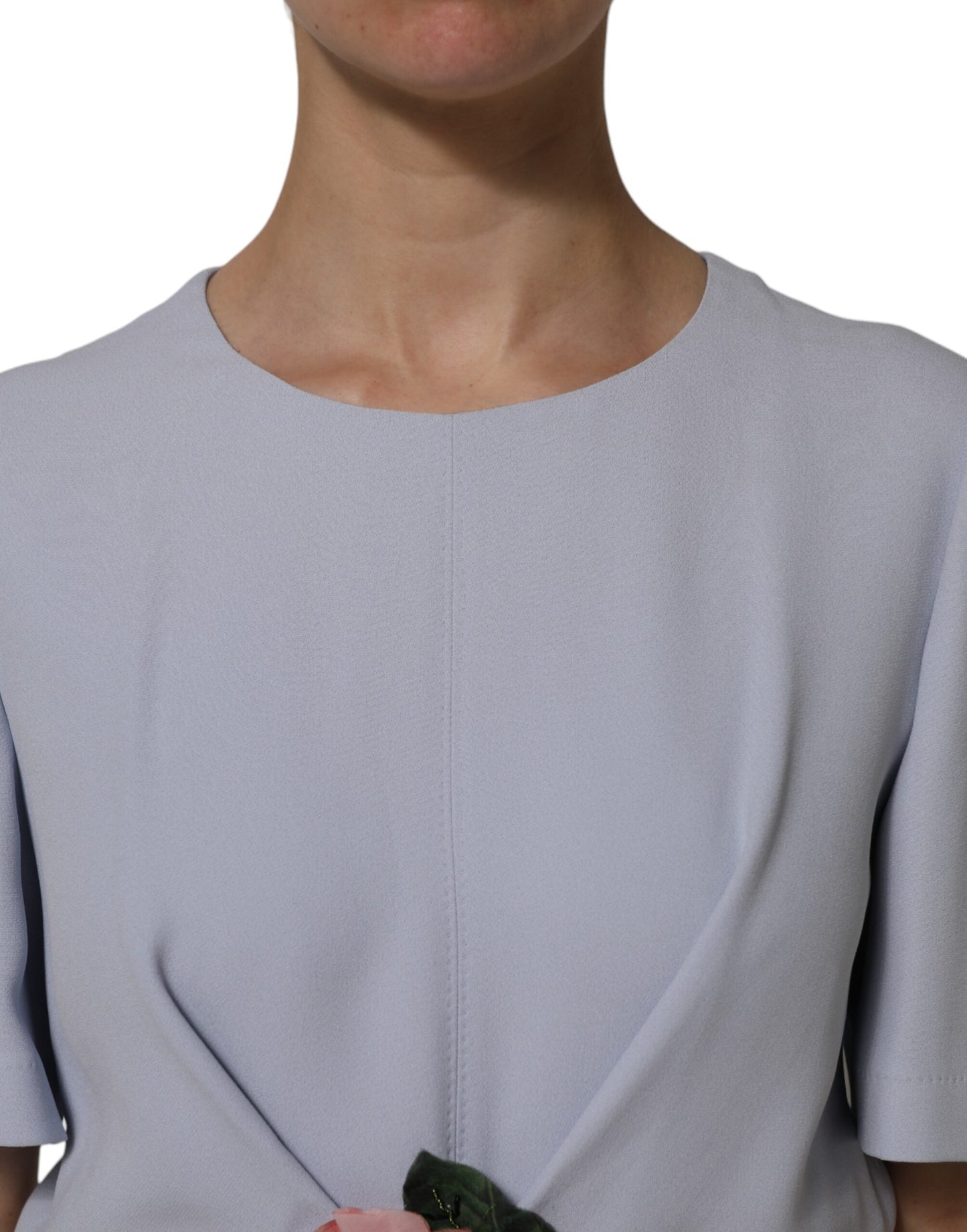 Dolce &amp; Gabbana Gray Viscose ShortSleeve Sheath Midi Dress
