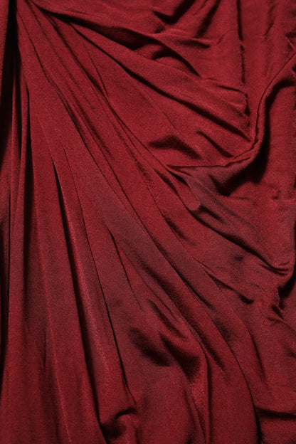Dolce &amp; Gabbana Red Viscose Fitted One Shoulder Midi Dress