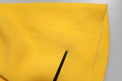 Dolce &amp; Gabbana Yellow One Shoulder Side Slit Sheath Dress
