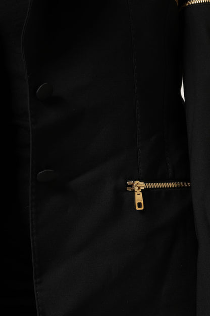 Dolce &amp; Gabbana Black Wool Zipper Detailing Blazer Jacket
