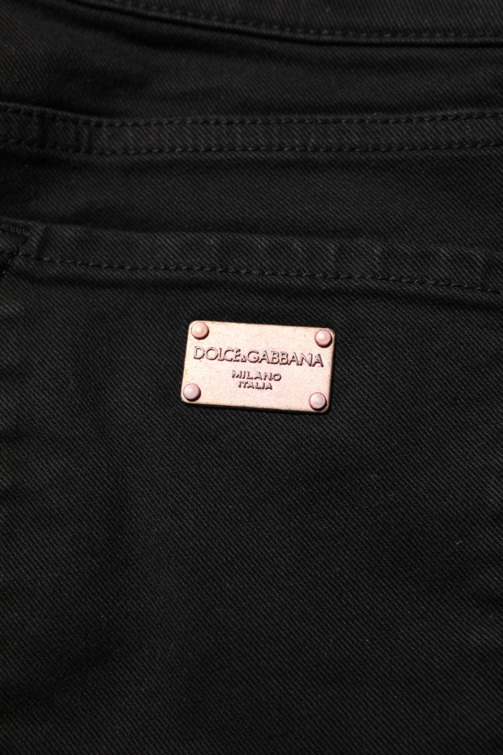 Dolce & Gabbana Black Cotton Skinny Mid Waisted Denim Jeans by Dolce & Gabbana