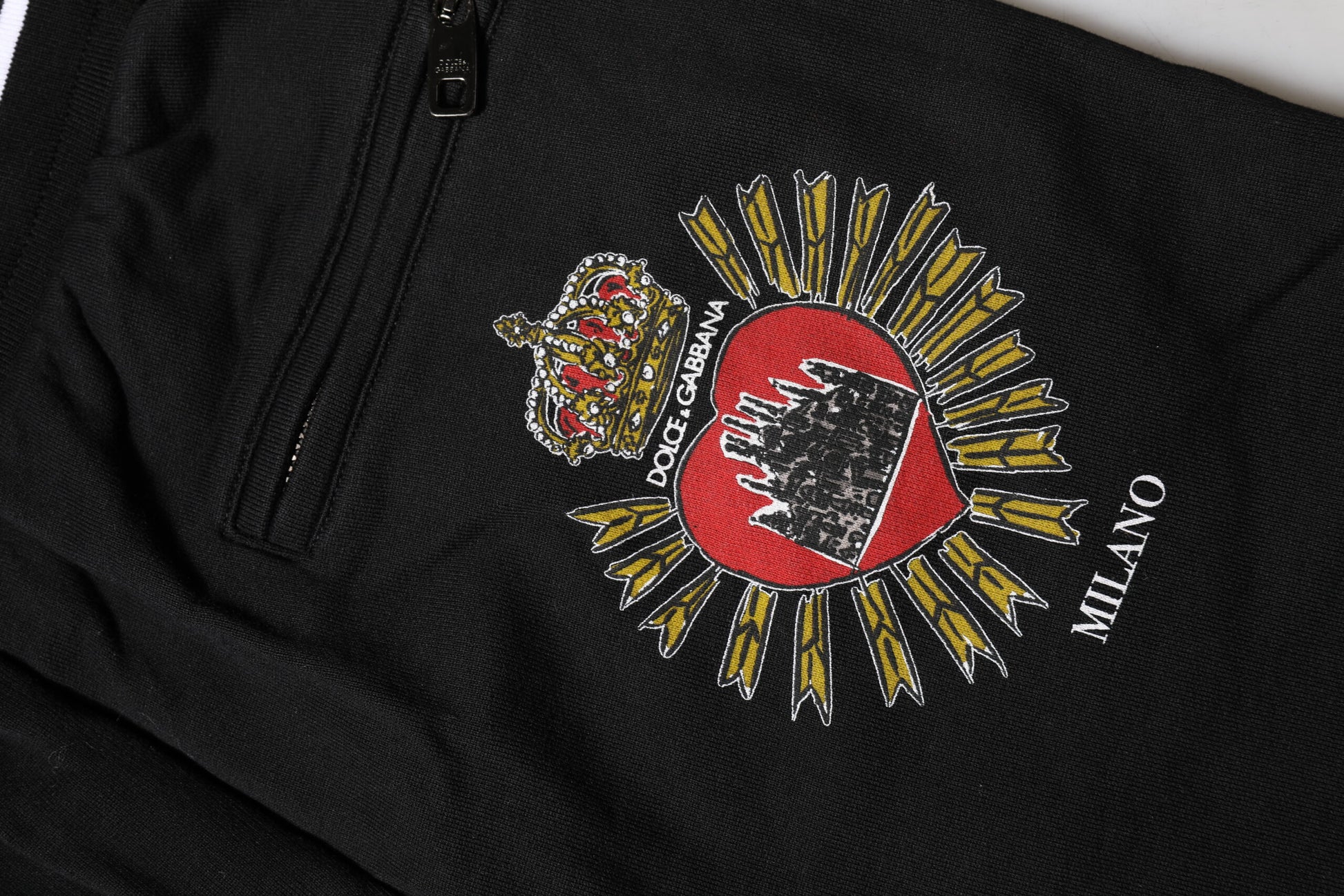 Dolce & Gabbana Black Cotton Mid Waist Jogger Pants by Dolce & Gabbana