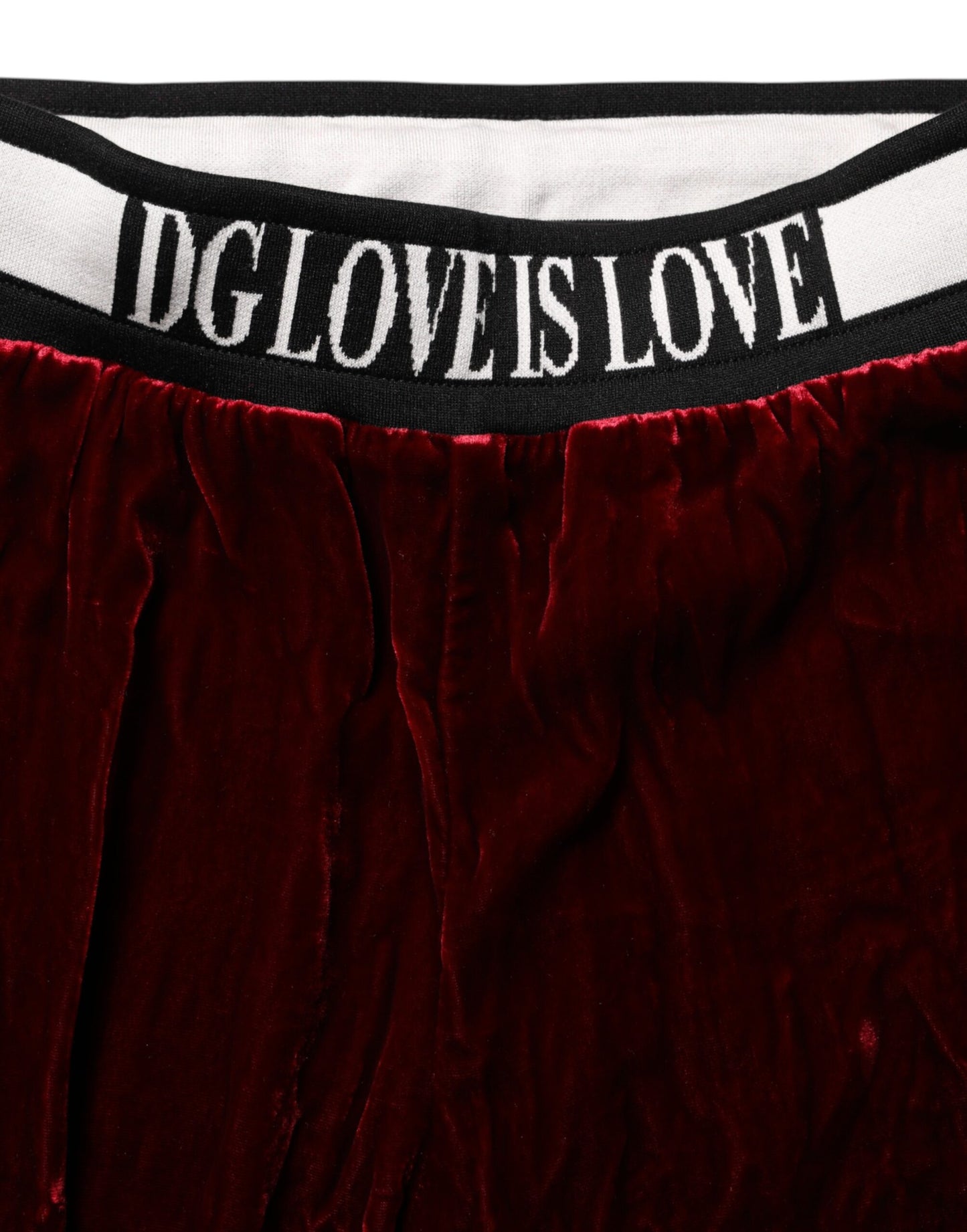 Dolce & Gabbana Red Viscose DG Logo Mid Waist Pants by Dolce & Gabbana