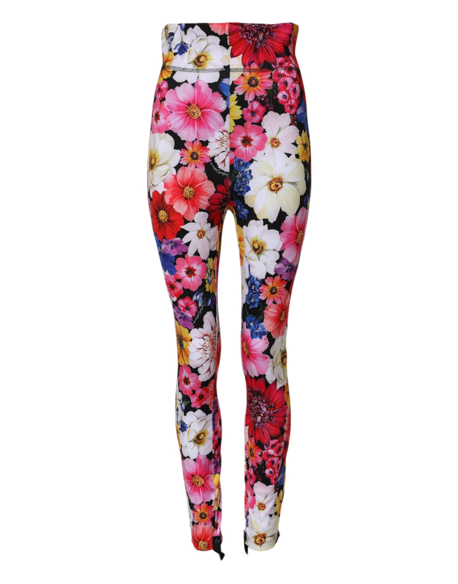 Dolce & Gabbana Multicolor Floral High Waist Leggings Pants by Dolce & Gabbana