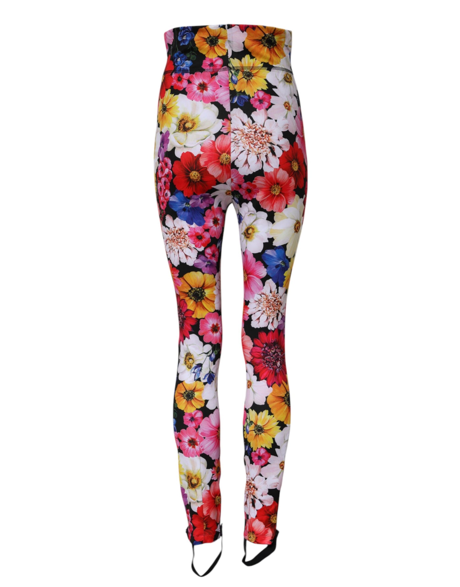 Dolce & Gabbana Multicolor Floral High Waist Leggings Pants by Dolce & Gabbana