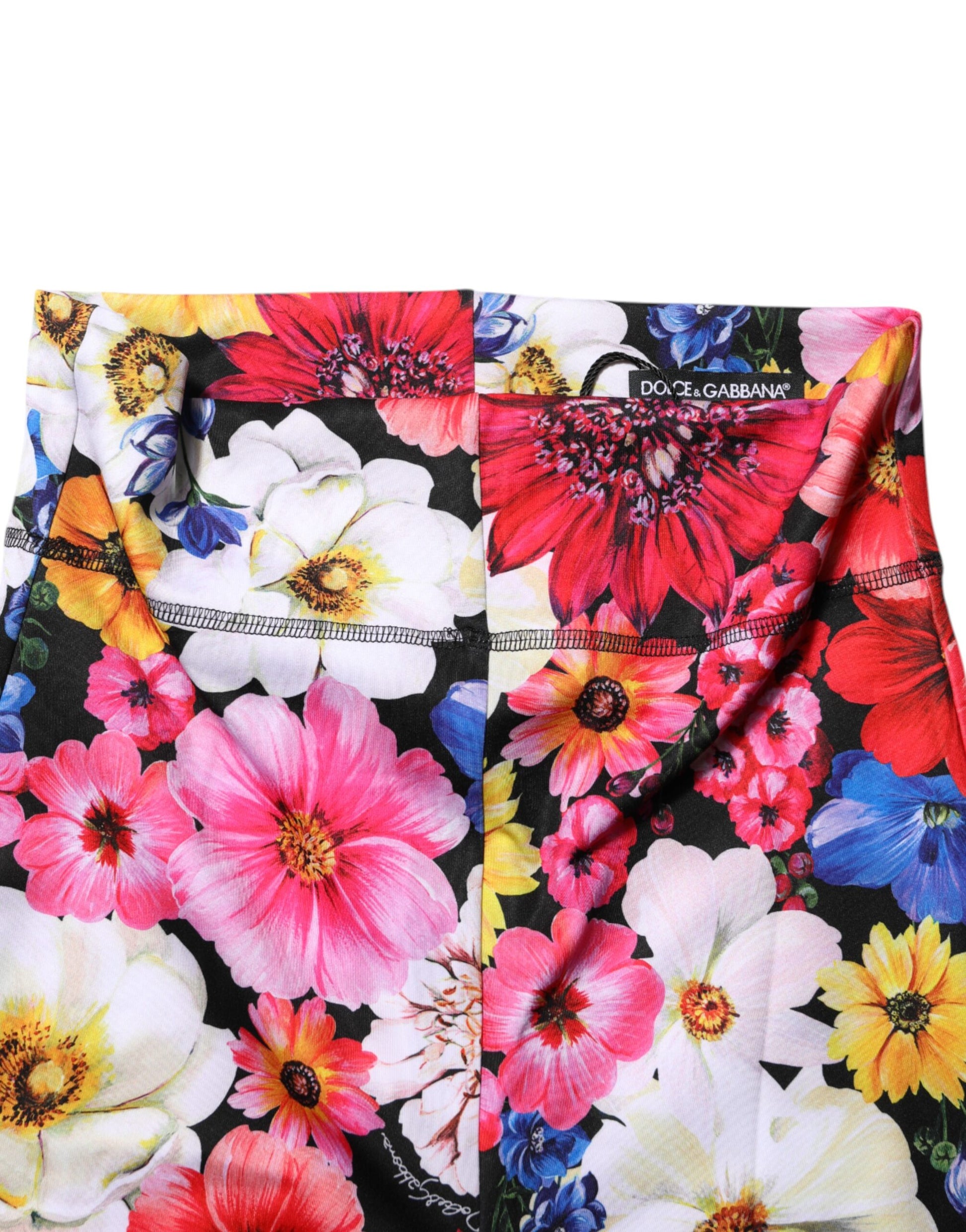Dolce & Gabbana Multicolor Floral High Waist Leggings Pants by Dolce & Gabbana
