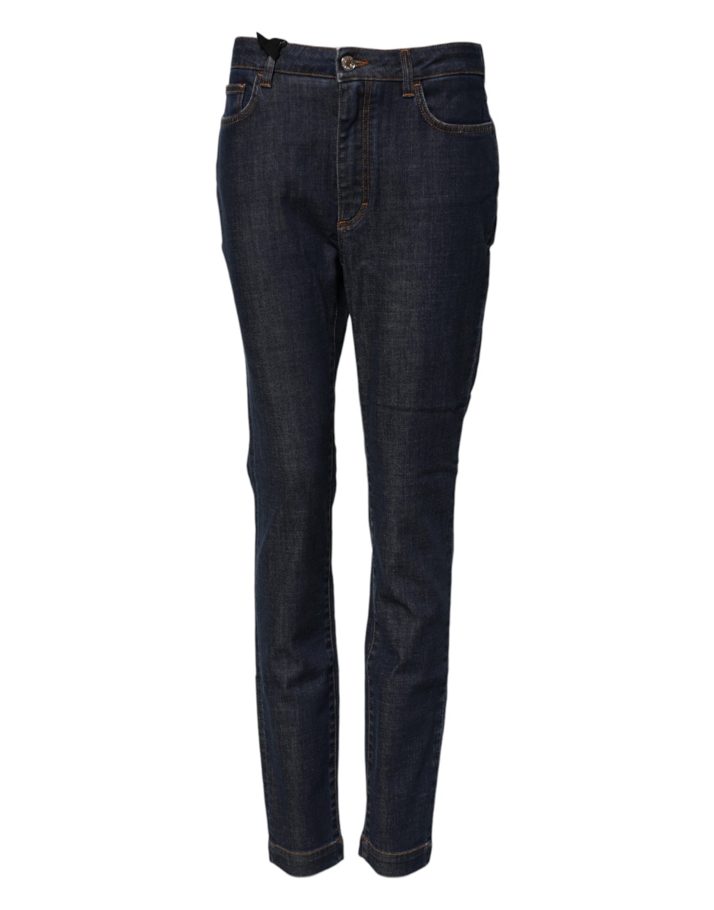 Dolce & Gabbana Blue Queen Patch AUDREY Mid Waist Denim Jeans by Dolce & Gabbana