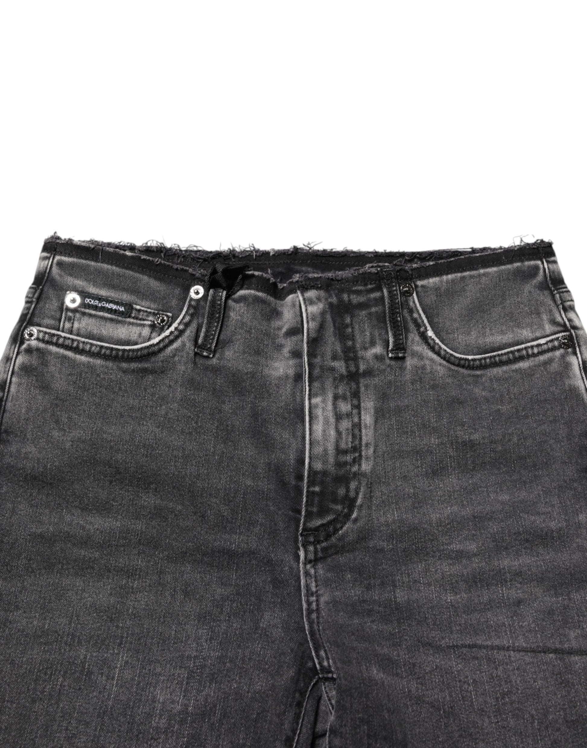Dolce & Gabbana Gray Skinny Cotton Mid Waisted Denim Jeans by Dolce & Gabbana