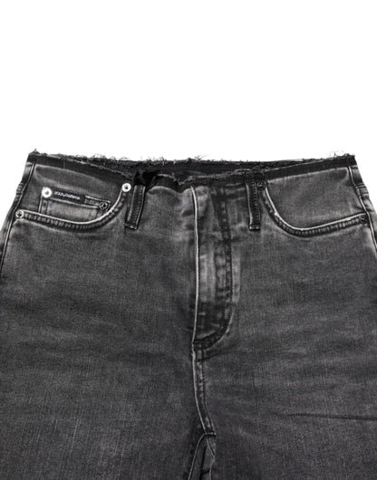 Dolce & Gabbana Gray Skinny Cotton Mid Waisted Denim Jeans by Dolce & Gabbana