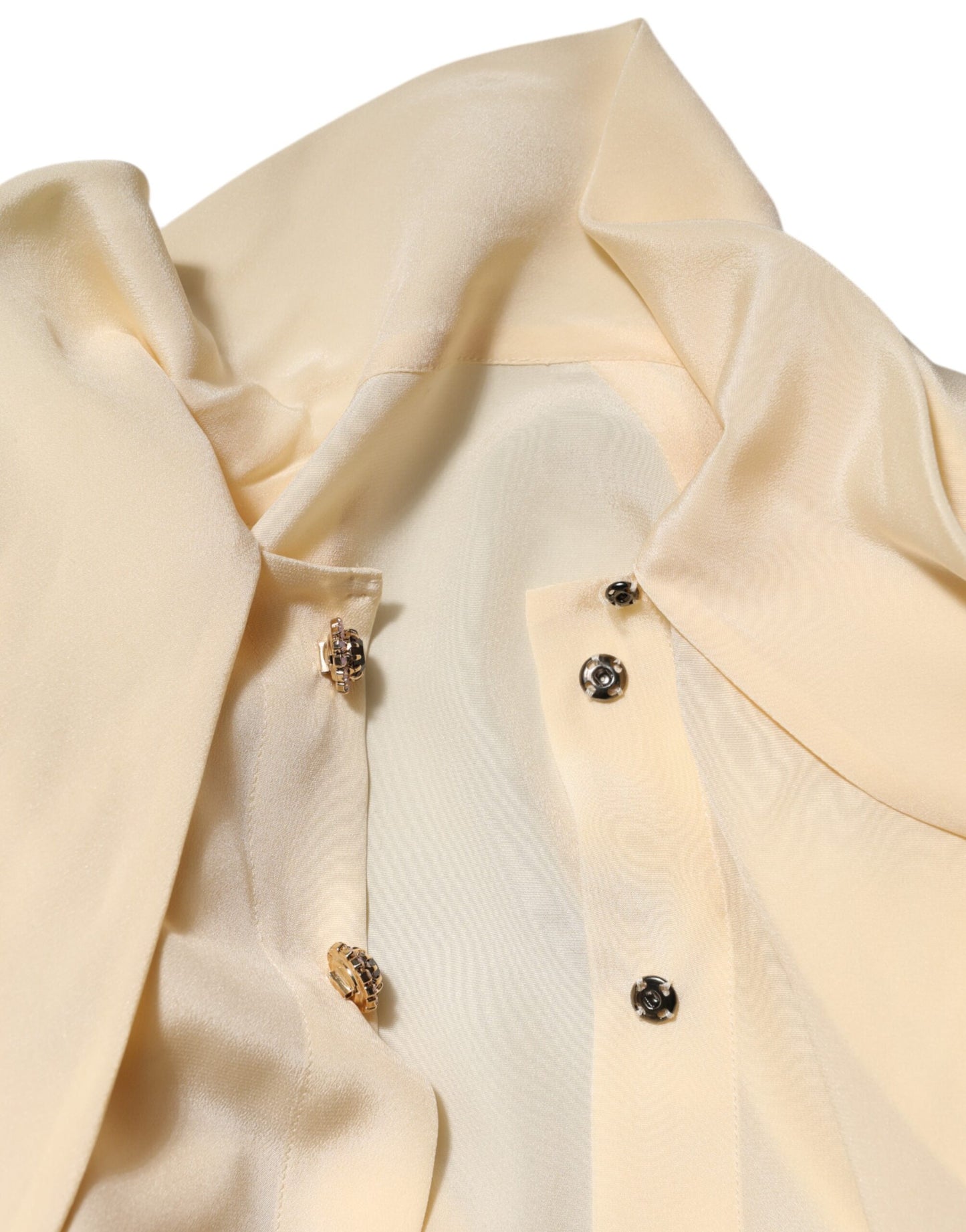 Chemisier boutonné jaune clair à col Ascot Dolce &amp; Gabbana